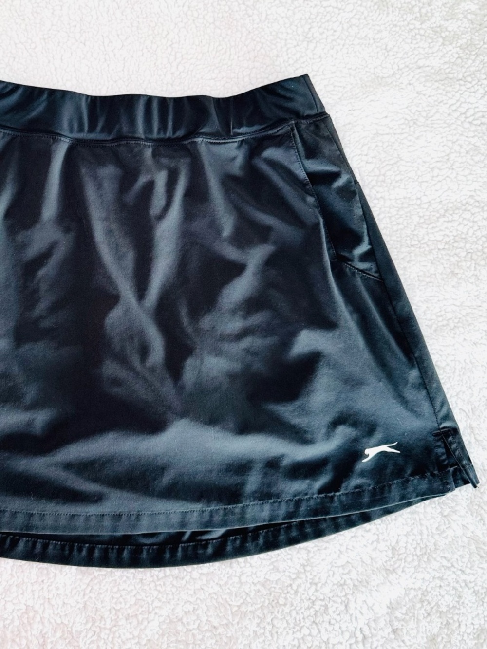 Slazenger Skort Women's Medium Black Lined Athletic Logo Golf Athletic Wear